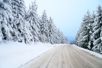 Obraz premium winter, white carpathians, snow, mountains, forest, christmas,