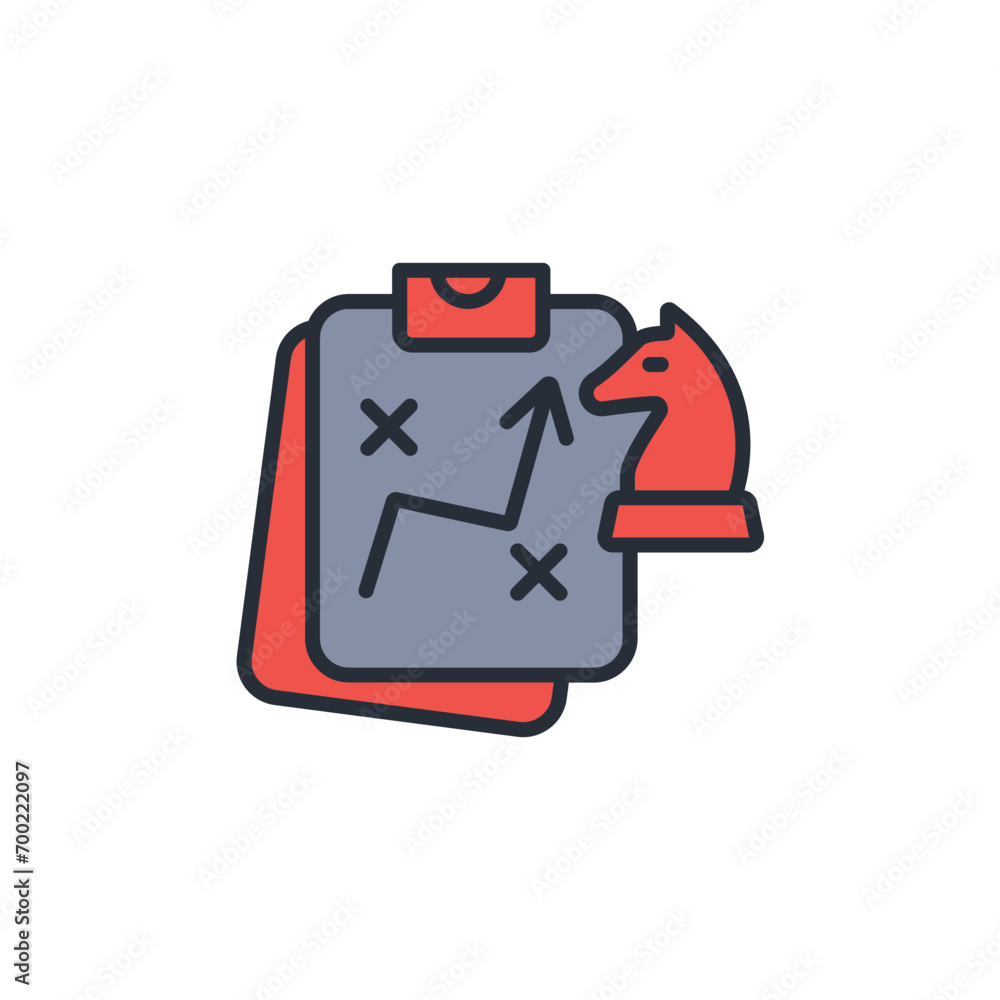 Poster strategy icon. vector.editable stroke.linear style sign for use web design,logo.symbol illustration.