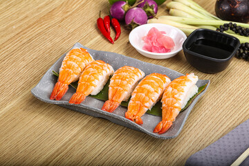 Japanese cuisine - sushi with prawn