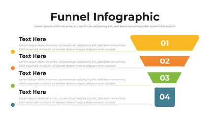 Funnel infographic presentation layout fully editable. - obrazy, fototapety, plakaty