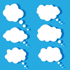 White cloud. To tell. Thoughts. Simple flat style.