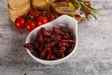 Homemade dry tomatoes with oil