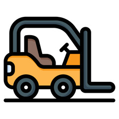  forklift, Industrial, Warehouse, logistics, vehicle, transportation Filled Outline Icon