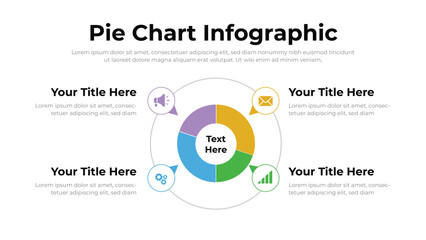 Pie Chart infographic presentation layout fully editable. - obrazy, fototapety, plakaty