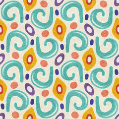 Abstract seamless pattern with watercolor drawing