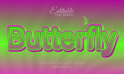 Butterfly Editable Text Effect , Vector file template design