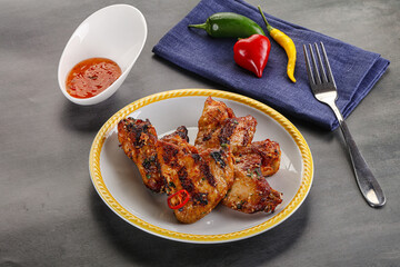 Buffalo grilled chicken wings barbecue