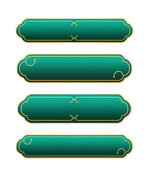 Simple 3d turquoise green curve elegant gold premium longer tittle frame banner, text box, voucher, coupon, button, cta.