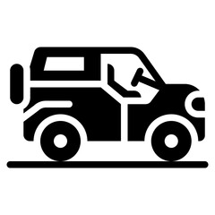  jeep, Off road, suv car, car, vehicle, transportation Glyph Icon