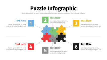 Puzzle infographic presentation layout fully editable.