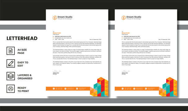 Abtract Letterhead Design Modern Business Letterhead Design Template - vector