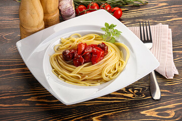 Italian pasta spaghetti with tomato