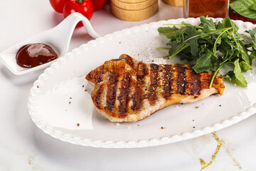 Delicous grilled pork meat steak