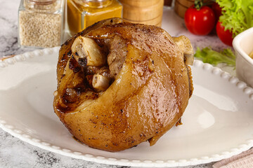 Baked pork knee with spices