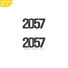 Creative Happy New Year 2057 Logo Design