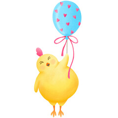 chicken and balloon 