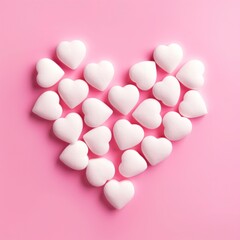 Fototapeta premium papercut heart shape on pink background for valentine festival concept. generative ai