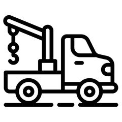  tow truck, crane truck, car breakdown, car, vehicle, transportation Outline Icon