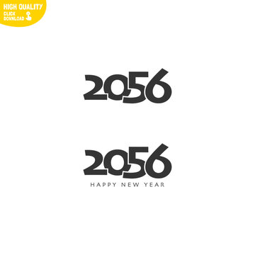 Creative Happy New Year 2056 Logo Design