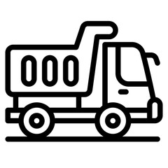  dump truck,  truck, Construction, vehicle, transportation Outline Icon