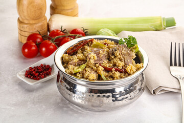 Bulgur with lamb and vegetables