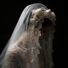 portrait of a bride with a veil