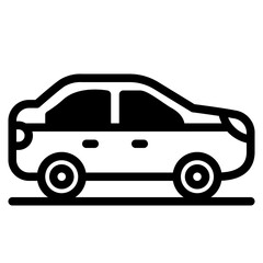  Sedan car, automobile, car, vehicle, transportation Solid Icon