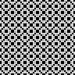 Crosses, circles pattern. Seamless ornament. Ethnic ornate. Retro motif. Folk design. Geometric image. Tribal wallpaper. Geometrical background. Ethnical textile print. Abstract illustration. Vector.