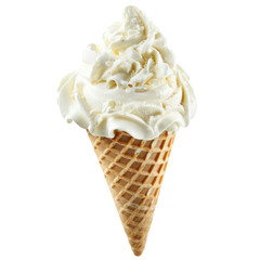 An ice-cream cone on white background 