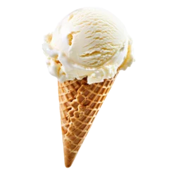 Foto auf Alu-Dibond An ice-cream cone on white background  © AI