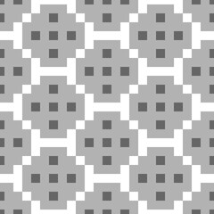 Squares, checks, figures ornament. Seamless pattern. Geometric background. Tribal motif. Folk wallpaper. Geometrical ornate. Ethnic backdrop. Textile print, abstract illustration. Ethnical vector