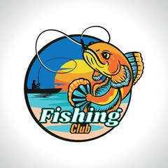 a fisher man fishing predator fish on boat