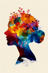 Generative AI mental health care illustration