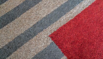 Fototapeta na wymiar Red and grey Color Carpet Texture Top Wiev. 