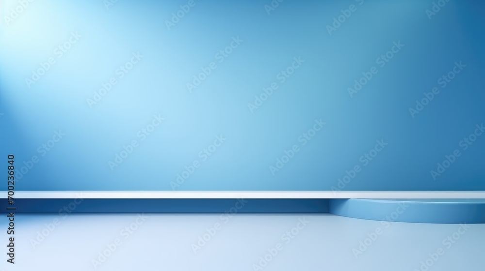 Aufkleber abstract blue studio background for product presentation. empty room with shadows of window. display