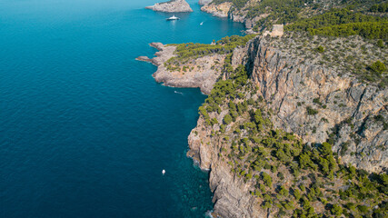 Fototapeta na wymiar SPAIN - MALLORCA Drone view for a beautiful mediterranean bay