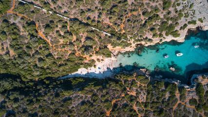 SPAIN - MALLORCA Drone view for a beautiful 
mediterranean bay