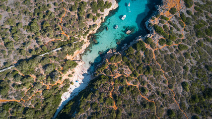 SPAIN - MALLORCA Drone view for a beautiful 
mediterranean bay