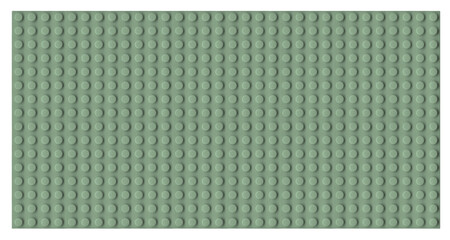 Naklejka premium Vintage green plastic brick plate isolated. Old toy surface style background. 