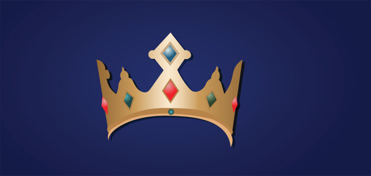 golden crown isolated on royal vector background