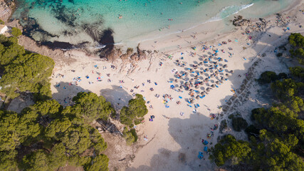 SPAIN - MALLORCA Drone view for a beautiful 
mediterranean beach
