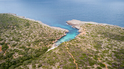 SPAIN - MALLORCA Drone view for a beautiful 
mediterranean bay