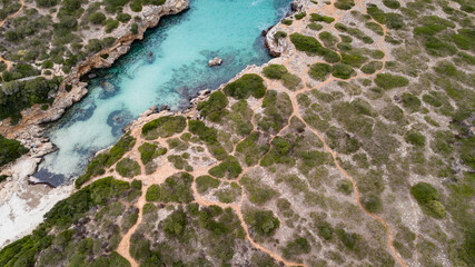 SPAIN - MALLORCA Drone view for a beautiful 
mediterranean bay