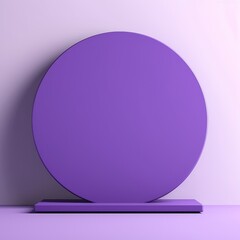 Empty violet circle base on wall for logo mockup, front view, high quality, high resolution, UHD, 