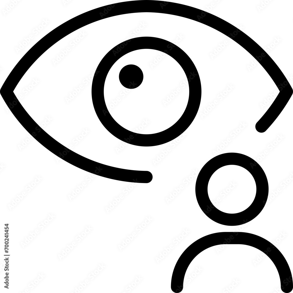 Poster iris scan icon in outline. simple user eye vector illustration — pixel-perfect icon.