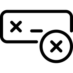 Obraz premium Password input wrong icon in outline. Simple form vector illustration — pixel-perfect icon.