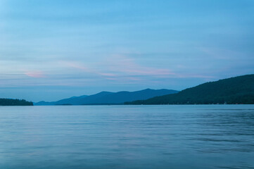 Lake George New York landscape and sunset