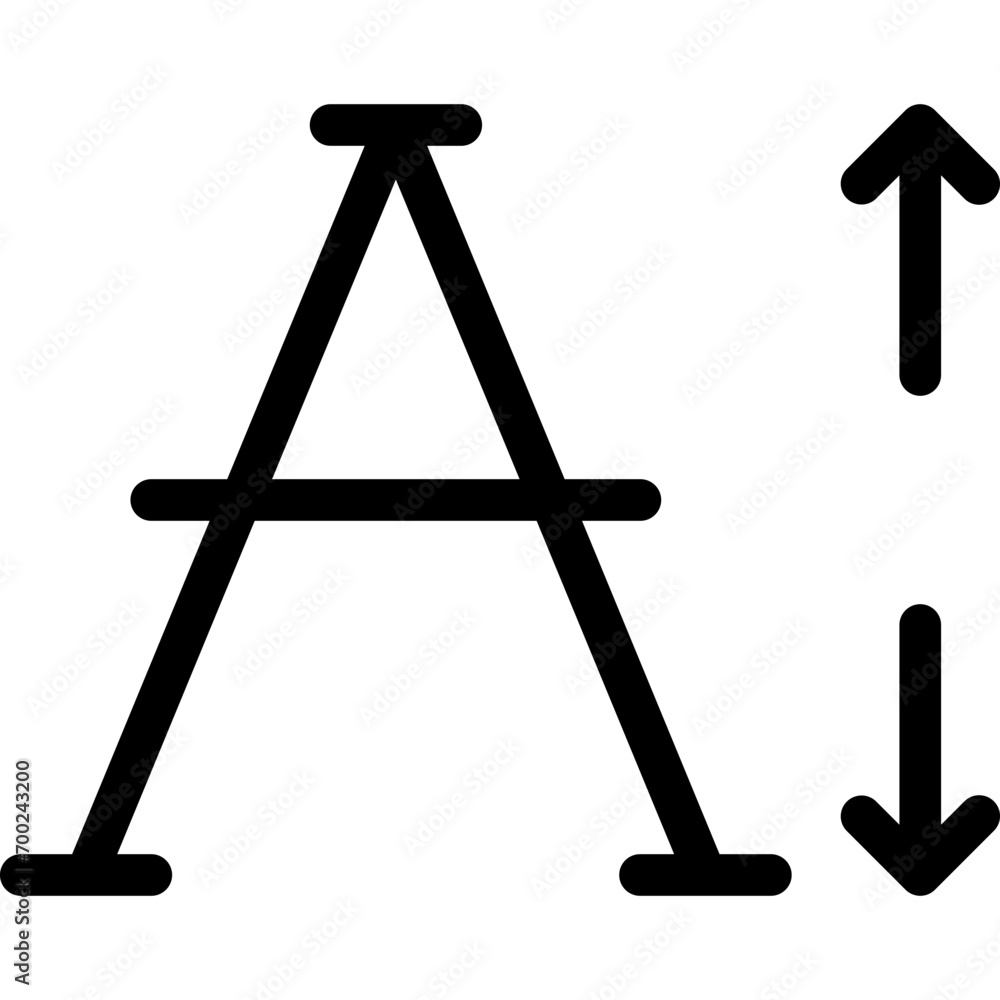 Poster font line height icon in outline. simple text margin vector illustration — pixel-perfect icon.