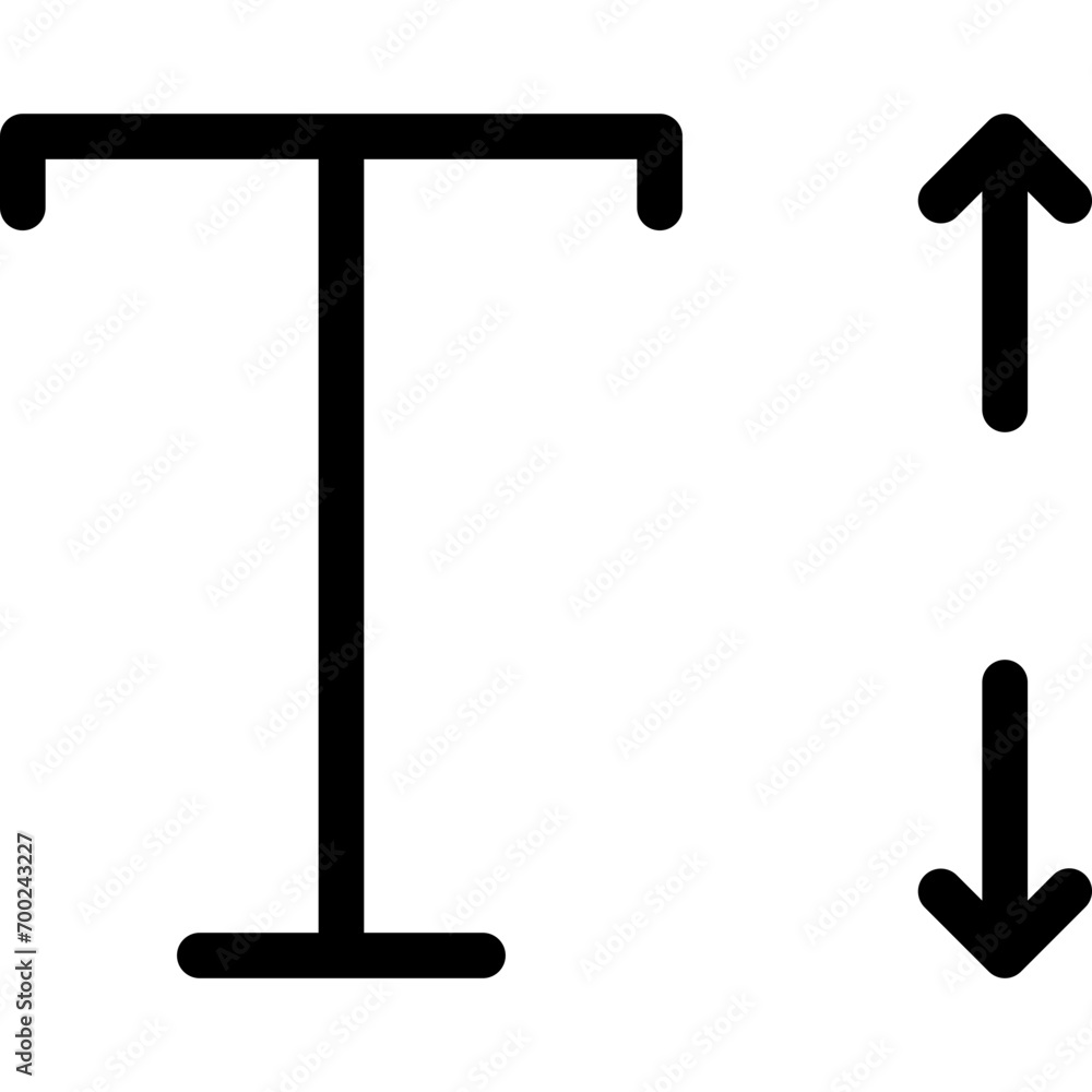 Poster line height icon in outline. simple text vector illustration — pixel-perfect icon.