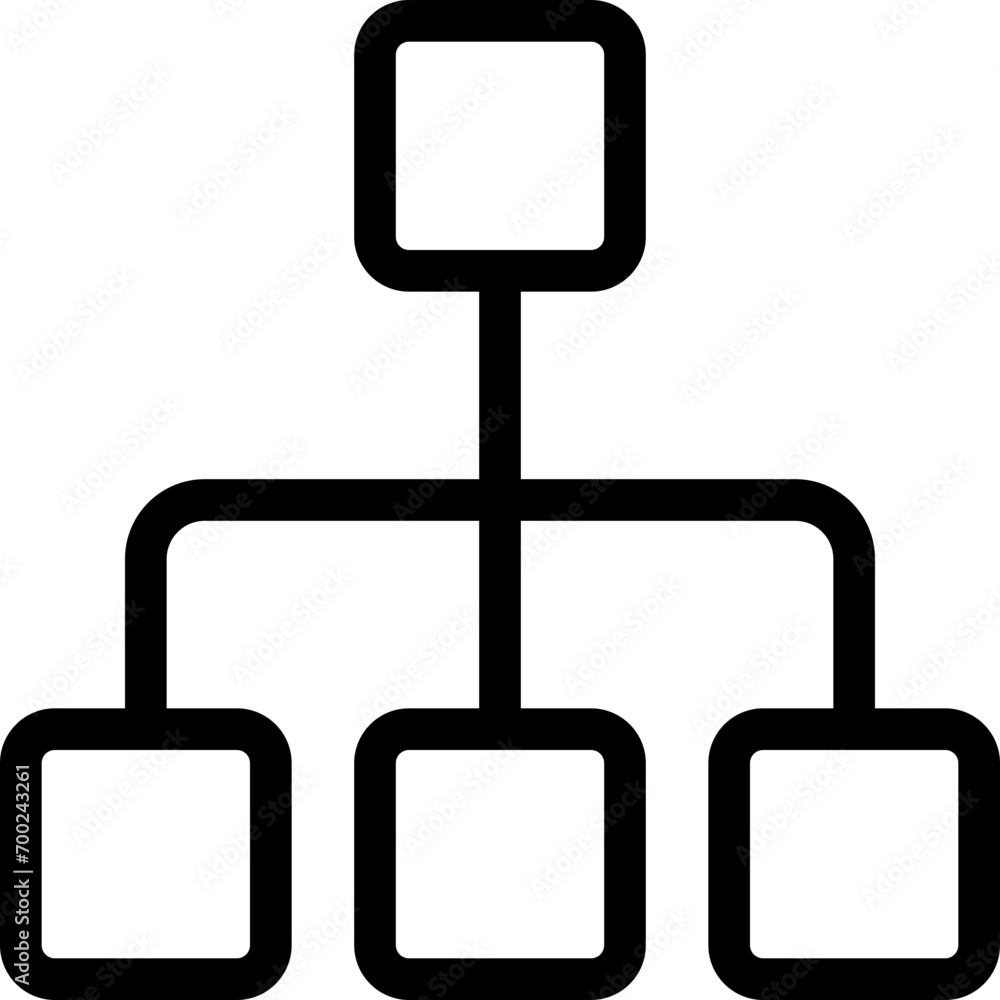 Aufkleber hierarchy icon in outline. simple structure vector illustration — pixel-perfect icon.